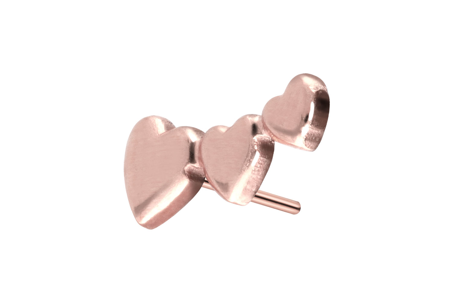 Titan Aufsatz mit Push Pin 3 HERZEN von Piercingline